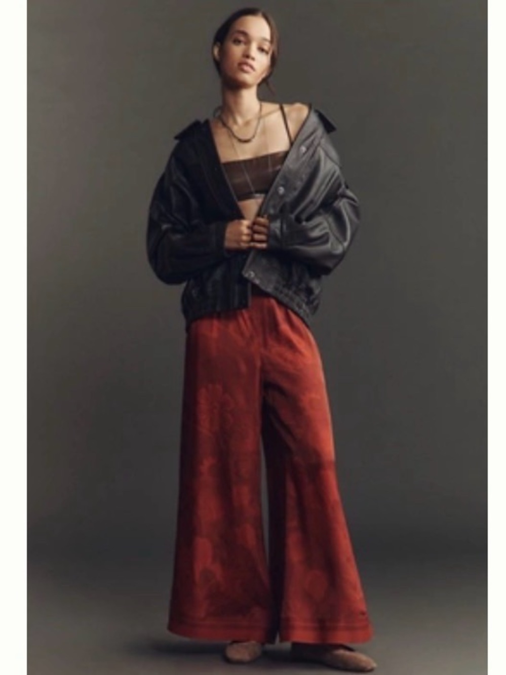 Farm Rio printed wide leg pants - size large - Picture 1 of 10